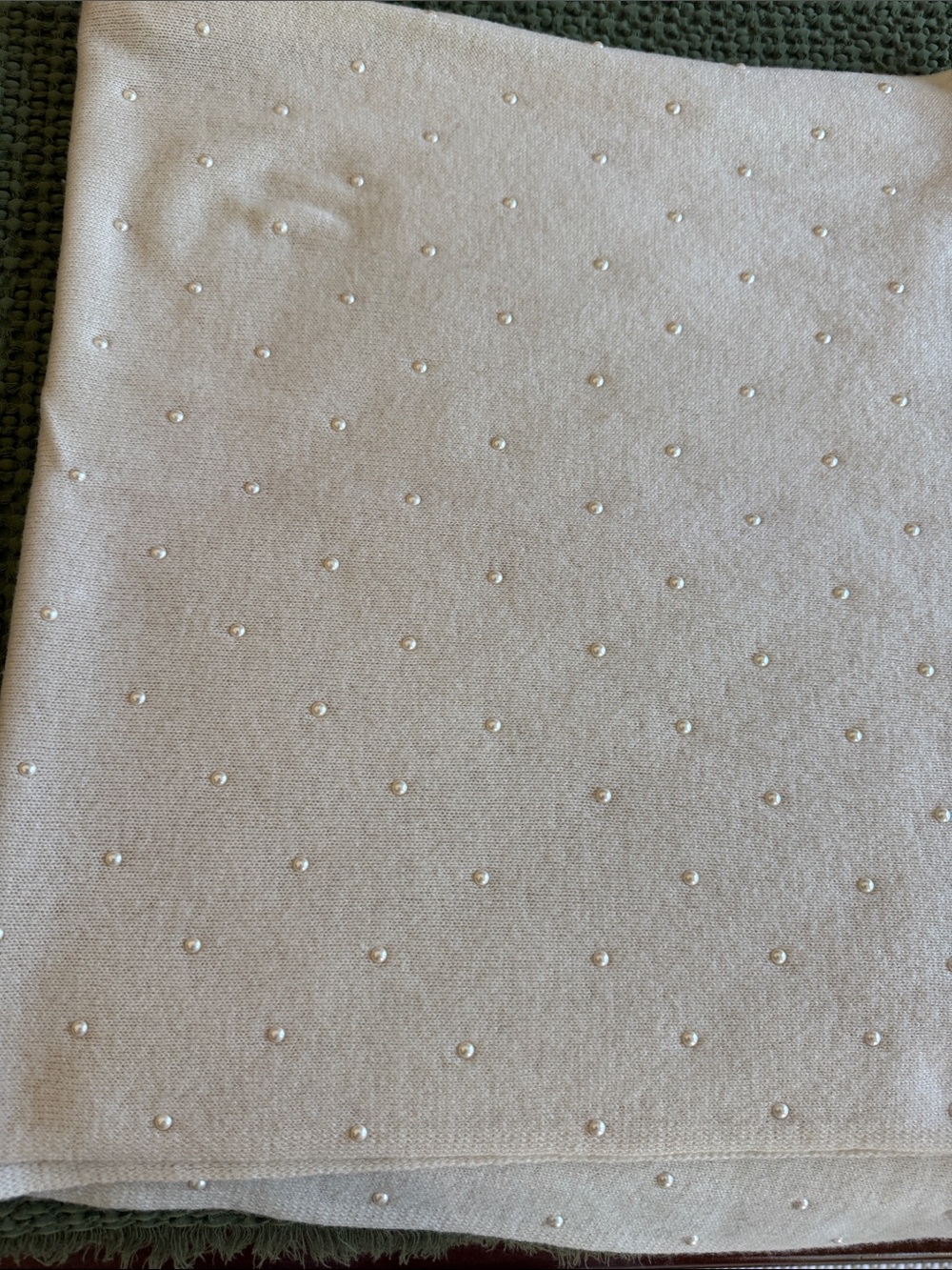 InCashmere Cream poncho with Pearl Accents